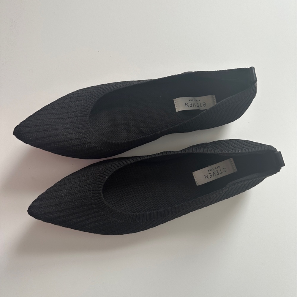 Steven by Steven Madden Pointed Knit Ribbed Flats